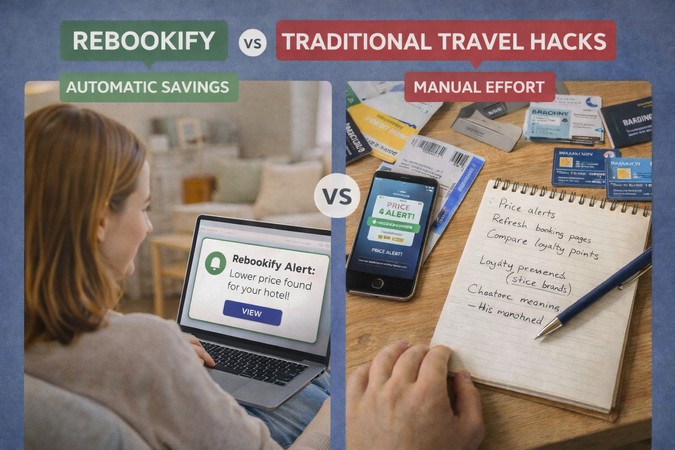 Rebookify vs Traditional Travel Hacks